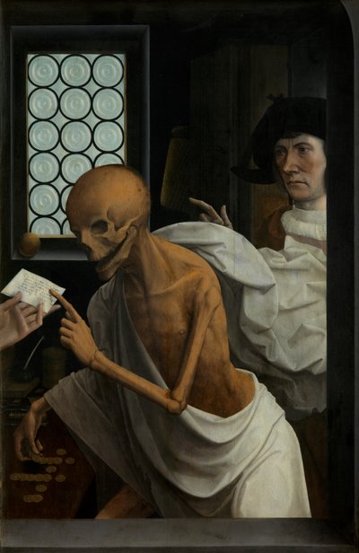 Detalle de La muerte y el avaro, c.1515-21 (óleo sobre tabla) de Jan Provoost