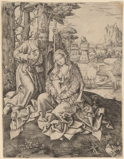 La Sagrada Familia en un paisaje de Jan Rombouts the Elder