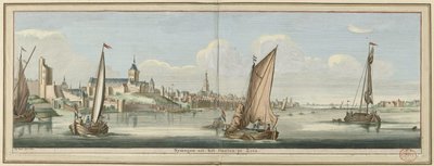 Vista de Nijmegen desde el este Nymegen del este en exhibición (título en el objeto) de Jan Ruyter