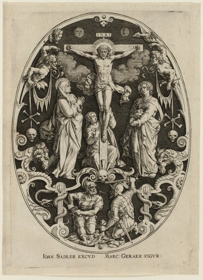 Crucifixión, de La Pasión de Cristo de Jan Sadeler I