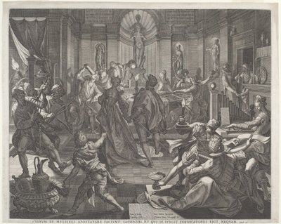 Una Casa de Placer de Jan Sadeler I, after Joos van Winghe