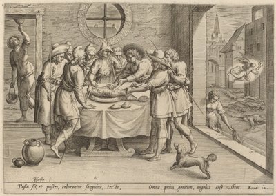 Preparación para la Pascua de Jan Sadeler I, after Maarten van Cleef