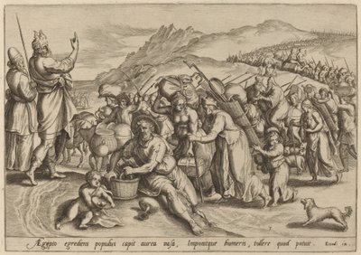 El Éxodo de Egipto de Jan Sadeler I, after Maarten van Cleef