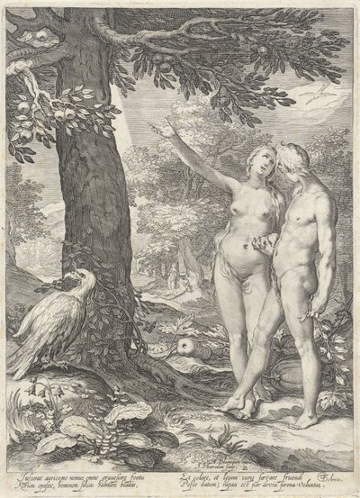 Adán y Eva frente al Árbol del Conocimiento del Bien y del Mal Adán y Eva (título de la serie) de Jan Saenredam