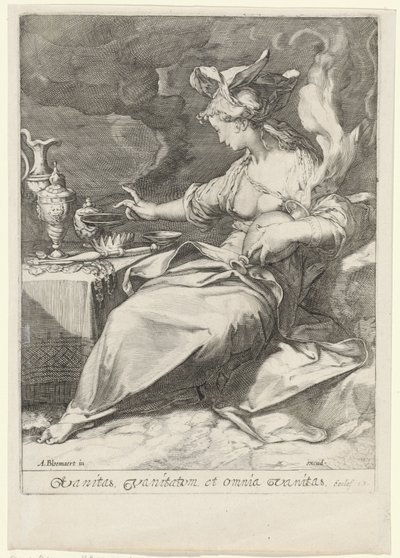Allegorie op de vergankelijkheid (Vanidad) Vanidad, vanidad y toda vanidad (título sobre objeto) de Jan Saenredam