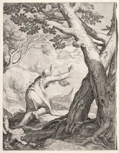 Eliseo y el Carro de Fuego de Elías, 1604 de Jan Saenredam