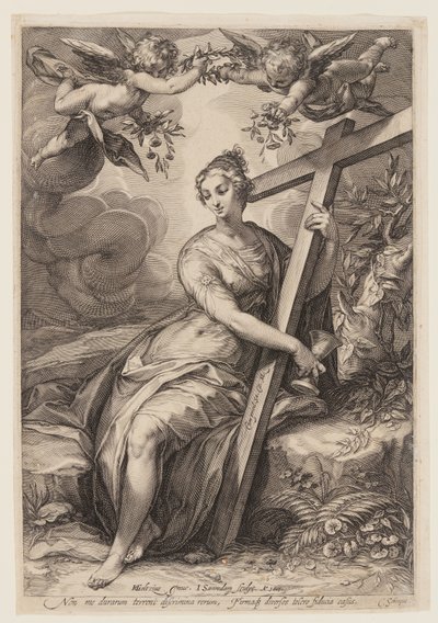 La fe, de las Tres Virtudes Cardinales de Jan Saenredam