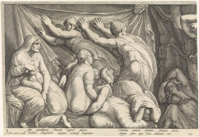 Frisón con el castigo de Niobe (lámina 1) de Jan Saenredam