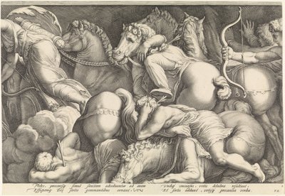 Frisón con el castigo de Niobe (lámina 2) de Jan Saenredam