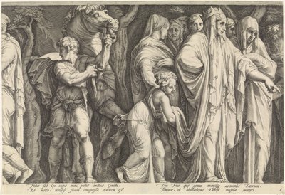 Frisón con el castigo de Niobe (lámina 6) de Jan Saenredam
