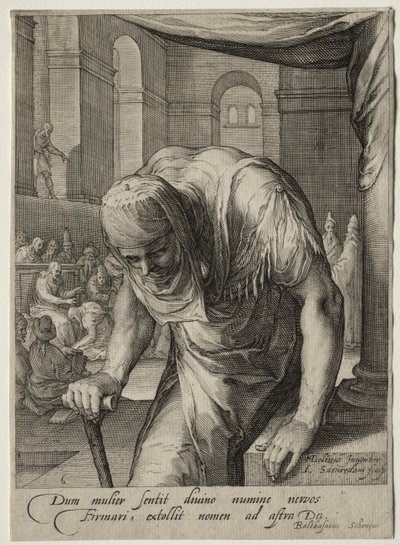 Heroines of the New Testament: The Crippled Woman Healed by Christ de Jan Saenredam