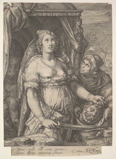 Judith y la cabeza de Holofernes, 1575-1607 de Jan Saenredam