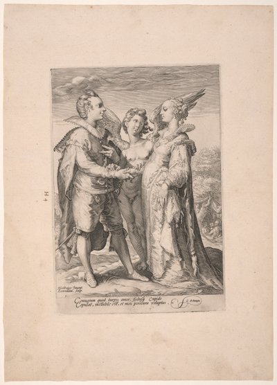 Matrimonio por amor mundano, de Tres tipos de matrimonios de Jan Saenredam