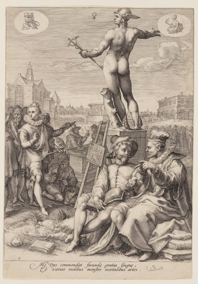 Mercurio preside las artes, de Siete dioses planetarios de Jan Saenredam