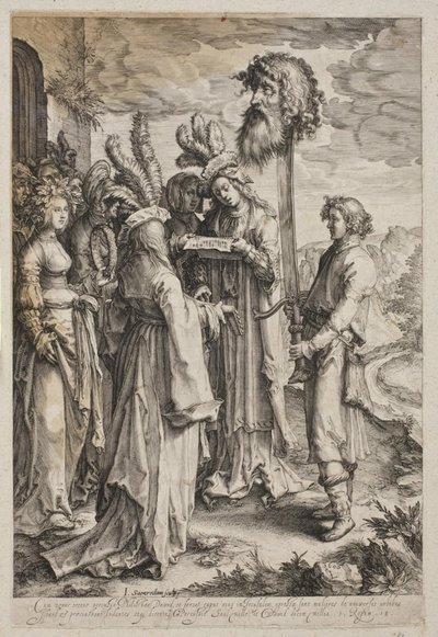 Los israelitas animan a David después de la victoria sobre Goliat de Jan Saenredam