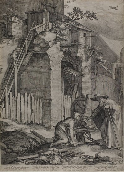 El profeta Elías llegando a la casa de la viuda de Sarepta de Jan Saenredam