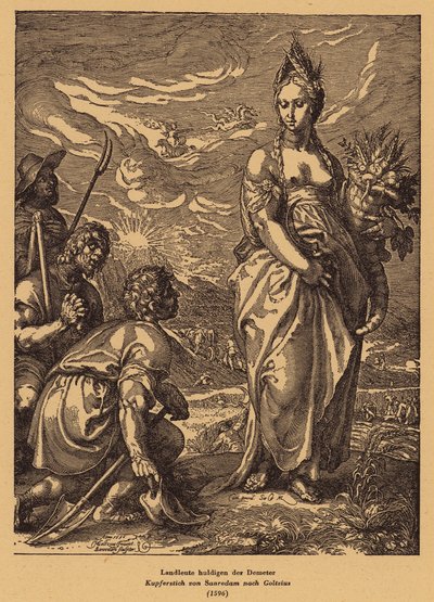 Veneración de Deméter (Ceres) (grabado) de Jan Saenredam