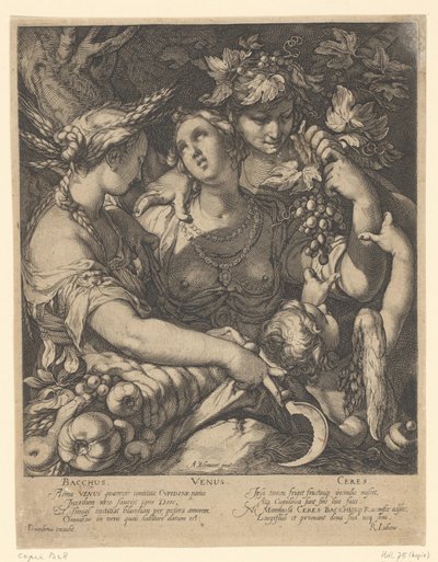 Venus, Baco y Ceres Venus Triget sin Ceres y Baco (título sobre el objeto) de Jan Saenredam