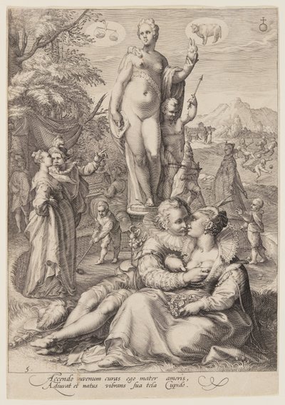 Venus preside el reino del amor, de Siete dioses planetarios de Jan Saenredam