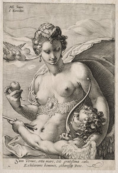 Venus y Cupido, c. 1595 de Jan Saenredam