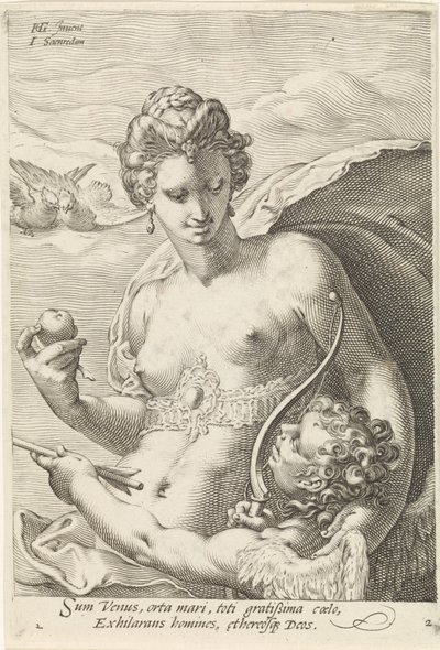 venus y amor Las tres diosas del juicio de Paris (título de la serie) de Jan Saenredam