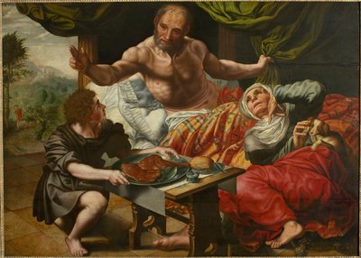 Isaac bendiciendo a Jacob, mediados del siglo XVI de Jan Sanders Hemessen van