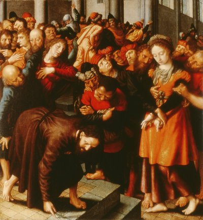 Cristo y la mujer sorprendida en adulterio de Jan Sanders van Hemessen