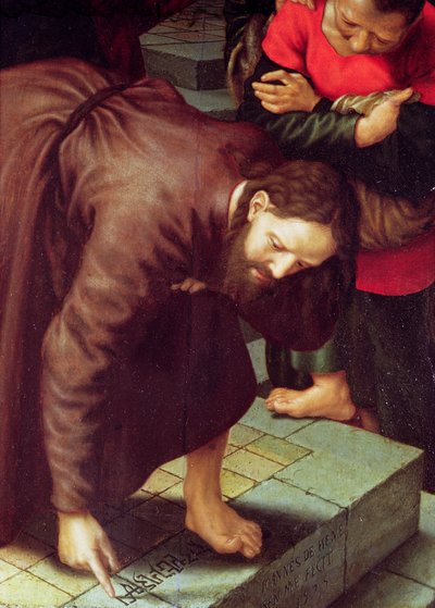 Cristo y la mujer sorprendida en adulterio (detalle) de Jan Sanders van Hemessen