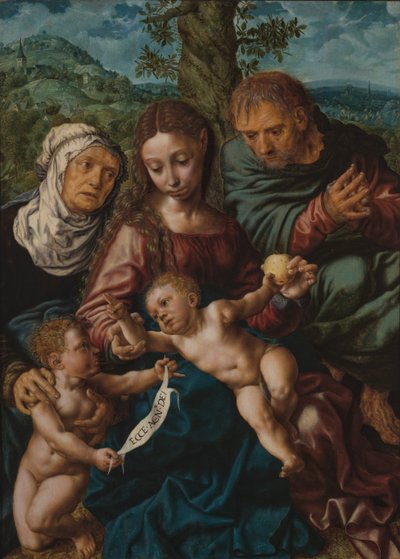 Sagrada Familia con Juan Bautista y Santa Isabel de Jan Sanders van Hemessen