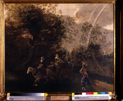 Un gue (Un vado). Pintura de Jan Siberechts (1627-1703). Óleo sobre lienzo, 94 x 116 cm de Jan Siberechts