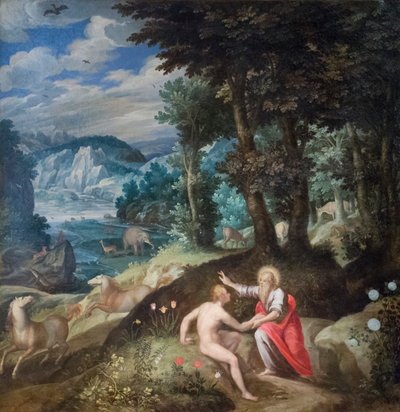 Creación de Adán, c.1586-89 (óleo sobre lienzo) de Jan Soens