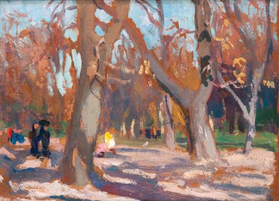 El parque Planty en Cracovia, c.1903 (óleo sobre lienzo) de Jan Stanislawski