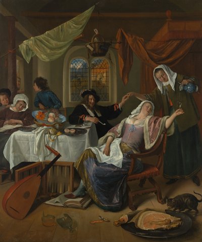 El Hogar Disoluto, ca. 1663-64 de Jan Havickszoon Steen
