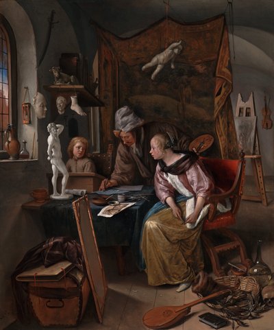 La lección de dibujo de Jan Steen