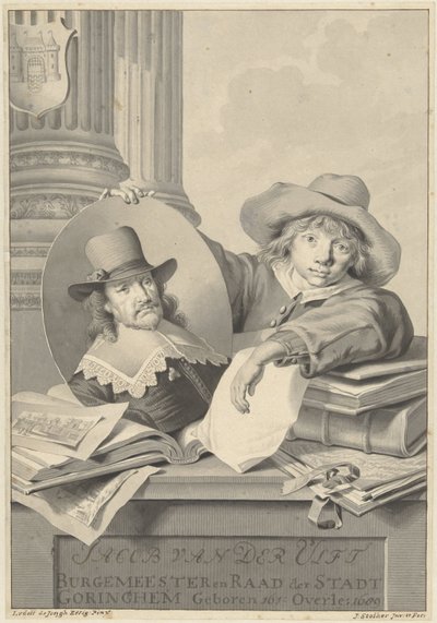 Retrato de Jacob van der Ulft, sostenido por un niño de Jan Stolker