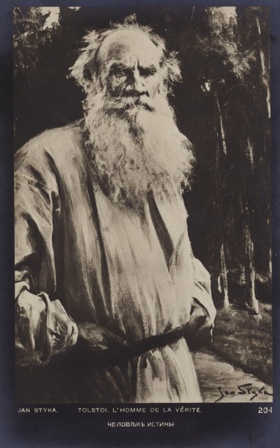 León Tolstói (1828-1910), novelista, cuentista y dramaturgo ruso de Jan Styka