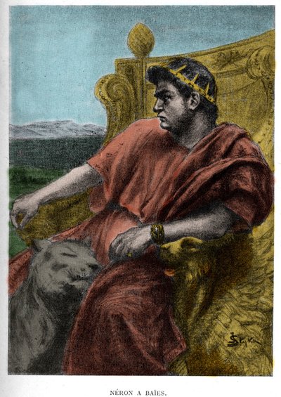 Nerón en Baises (Nerone) ilustración de JAN STYKA (1858-1925) para la novela “Quo Vadis” de Henryk Sienkiewicz de Jan Styka