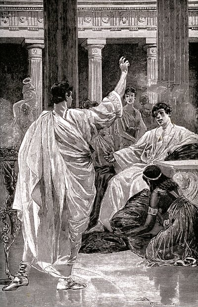 Vinicius frente a Petrone, c.1900-20 (ilustración) de Jan Styka