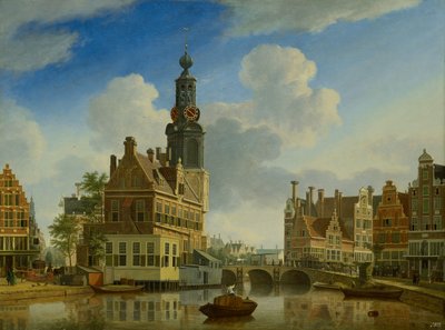 La Torre Munt vista desde Singel, 1751 de Jan Ten Compe