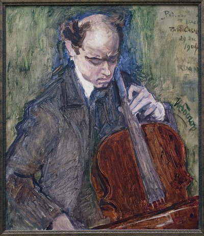 Pablo Casals (1876-1973) tocando el violonchelo de Jan Toorop