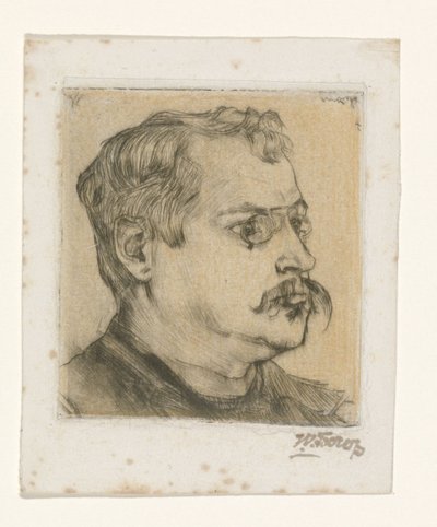 Retrato de Hugo Vogel de Jan Toorop (signed by artist)