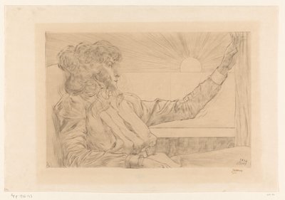 Mujer sentada frente a una ventana
Mujer mirando al sol / El despertar / Atardecer / L