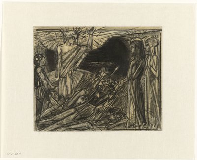 María en la tumba dirigida por un ángel de Jan Toorop
