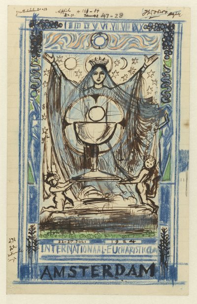 Diseño de un cartel para el Congreso Eucarístico Internacional celebrado en Amsterdam del 22 al 27 de julio de 1924 de Jan Toorop