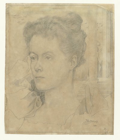 Retrato de la esposa de Jan Toorop, Annie Hall, o de su hermana Janet Hall de Jan Toorop