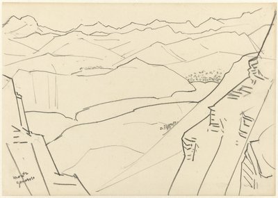 Boceto de un paisaje de montaña Monte Generoso de Jan Toorop