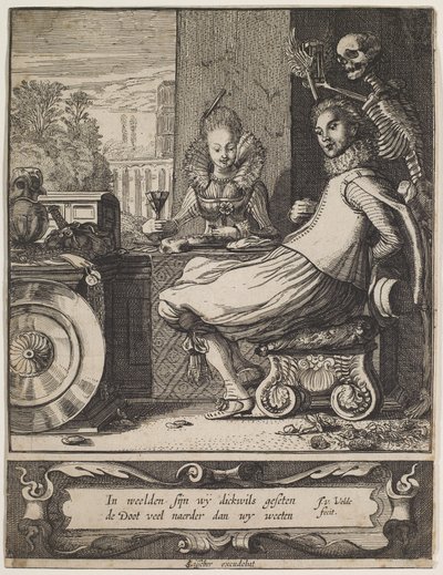 La muerte sorprende a una pareja, c.1618-20 (aguafuerte y grabado) de Jan Van de II Velde