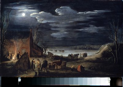 Invierno (Invierno). Pintura de Jan II van de Velde (1593-1641). Óleo sobre tabla, 30 x 44,5 cm. Arte flamenco, arte barroco. Museo del Hermitage, San Petersburgo. de Jan Van de II Velde