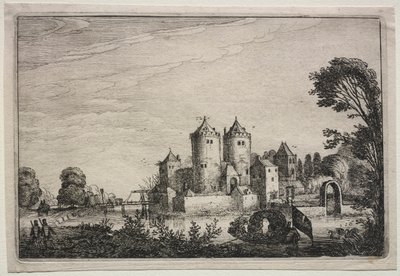 El castillo con dos torres, 1616 de Jan Van de Velde