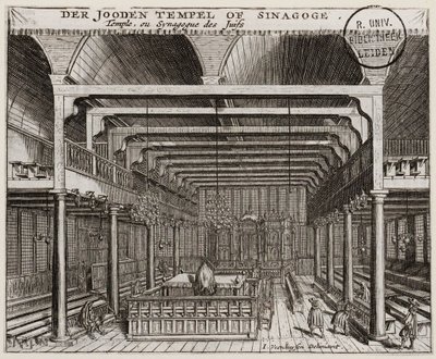 Interior de la Sinagoga Portuguesa en Ámsterdam de Jan Veenhuysen